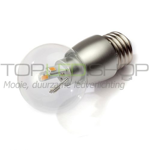 LED Lamp 230V, bol, 3W, Extra Warmwit, E27, dimbaar, helder