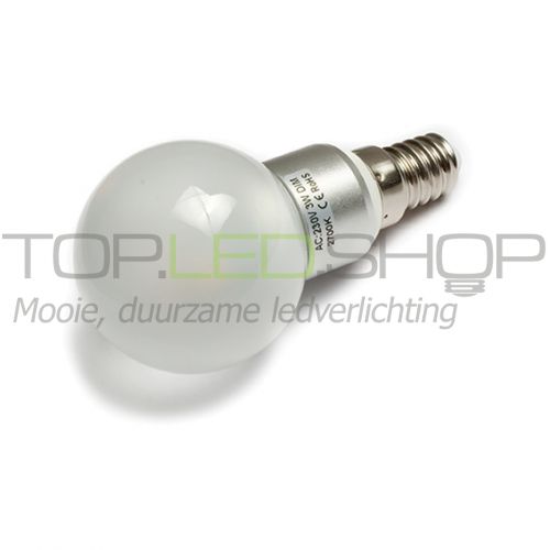 LED 230V, bol, 3W, Extra Warmwit, mat | LED dimbaar | TopLEDshop