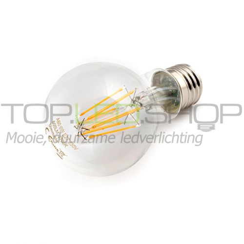 verkorten antwoord lading LED Lamp 230V, bol, 6W, Filament, Warmwit, E27, helder, dimbaar | LED Lamp  E27 230V vervangers | TopLEDshop