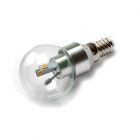 LED Lamp 230V, bol, 3W, Extra Warmwit, E14, dimbaar, helder