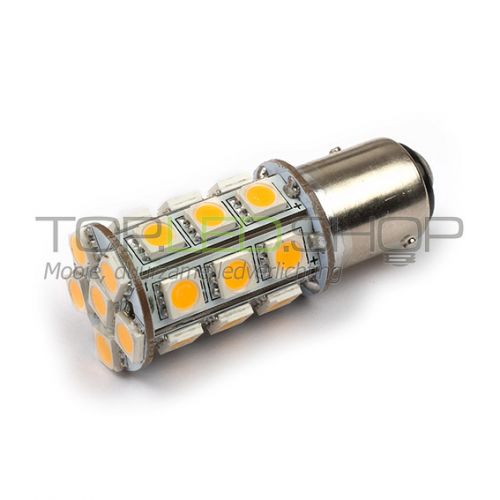 LED Lamp 12V, 3W, BAY15D, Warmwit, rond, dimbaar